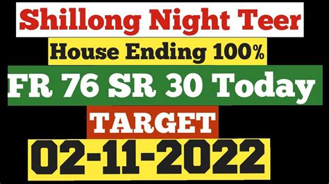 02 11 2022 Shillong Night Teer Night Teer Target Today House