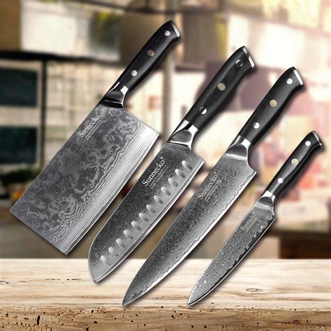 Aliexpress Buy Sunnecko Pcs Kitchen Knives Set Santoku Chef