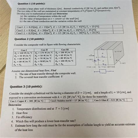 Solved Consider A Large Plane Wall Of Thickness L M