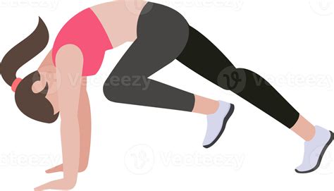 Woman Exercises Flat Color 18922732 Png