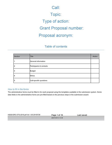 Research Grant Proposal Template