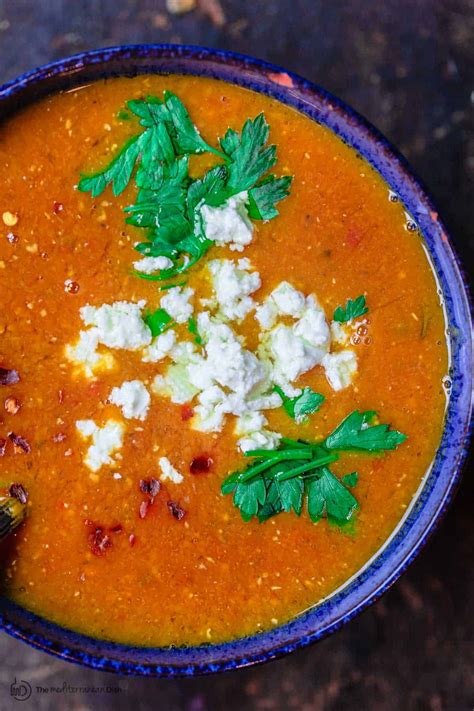 Easy Greek Red Lentil Soup The Mediterranean Dish