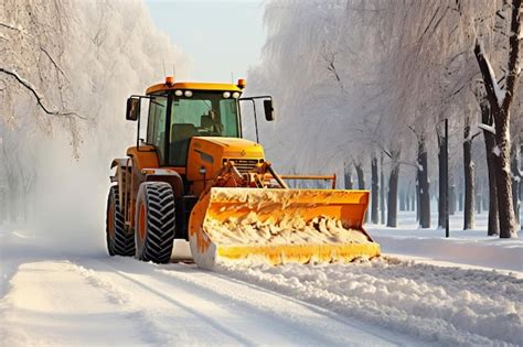 Premium AI Image | Winter weather ready powerful snow plow pickup ...