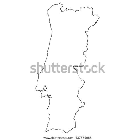 High Detailed Vector Contour Map Portugal Stock Vector Royalty Free 437565088 Shutterstock