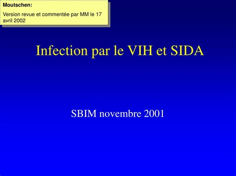 PPT Infection Par Le VIH Et SIDA PowerPoint Presentation Free