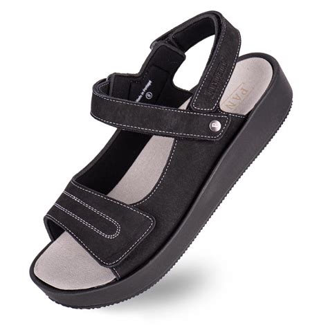 Pandere Calypso Women S Wide Sandals With Ankle Strap And Arch Support