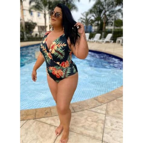 Bory Body Maiô Plus size Regata Estampado Feminino Shopee Brasil