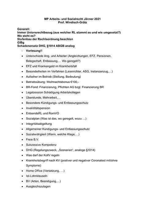 MP Arbeitsrecht Windischgrätz MP Arbeits und Sozialrecht Jänner 2021