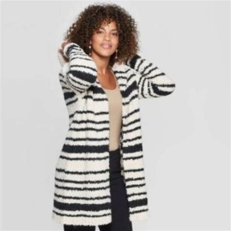 Knox Rose Sweaters Nwt Knox Rose Striped Open Hooded Cardigan