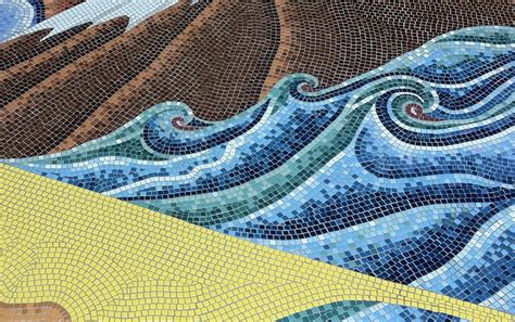 Wave Mosaic Showing Opus Vermiculatum From The Big Island Opus