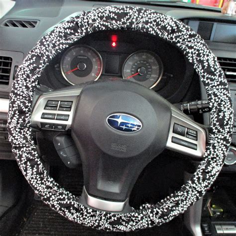 Black And White Steering Wheel Cover Delicate Blooms Tiny Etsy UK