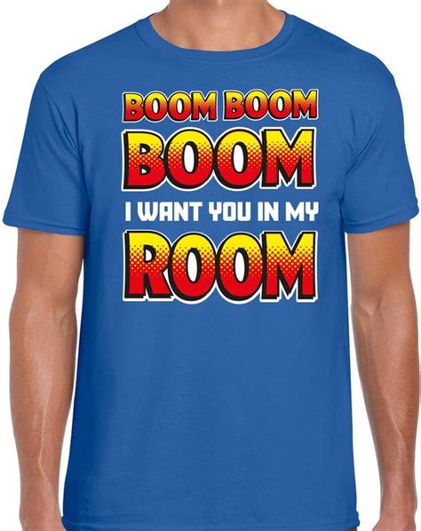 Bellatio Decorations Foute Party T Shirt Heren Boom Boom Boom I Want