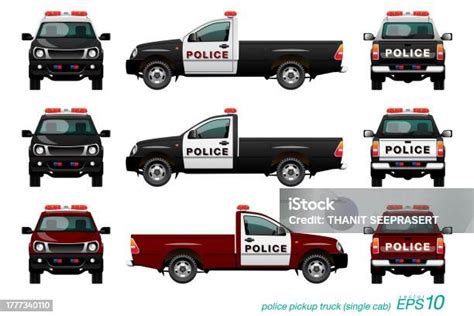 Pickup Truck Police Car Stock Illustration Download Image Now Accidents And Disasters