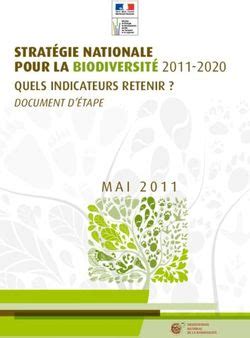 Strat Gie Nationale Pour La Biodiversit Quels Indicateurs