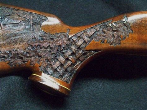 Oak Leaves Custom Gun Stock Carving Gun Engraving