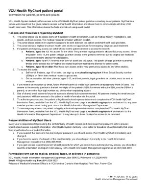 Fillable Online Vcu Health Mychart Permission Form English Version Fax