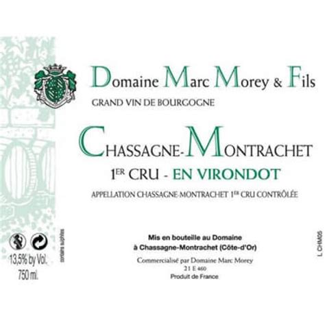 Marc Morey Fils Chassagne Montrachet 1er Cru En Virondot 2020 6x75cl