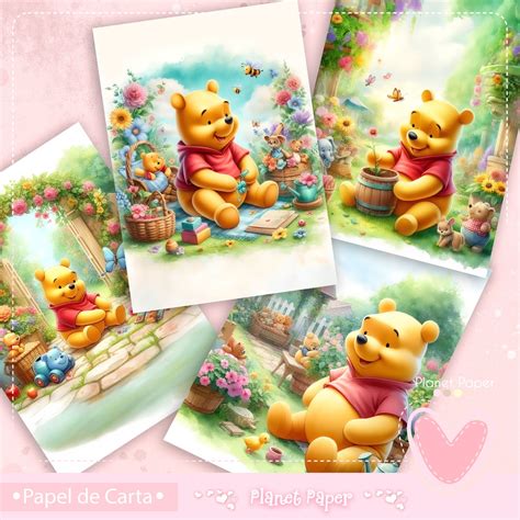 Papéis de Carta Ursinho Pooh 4 Modelos Elo7