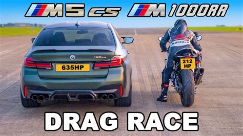 BMW M5 CS vs BMW M Superbike: DRAG RACE