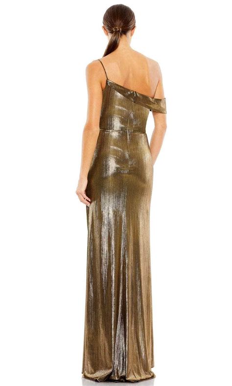 Ieena Duggal 26728 Metallic One Shoulder Evening Dress Couture Candy