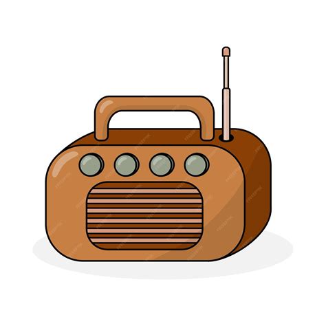 Premium Vector Retro Radio Receiver Icon Cartoon Vector Flat