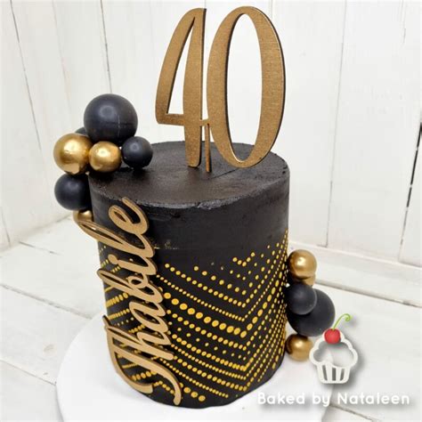 Black And Gold Birthday Cake 2 Baked By Nataleen