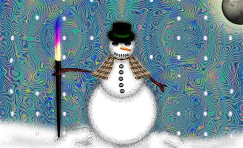 1920x1080 Resolution Snowman Holding Paintbrush Painting HD Wallpaper