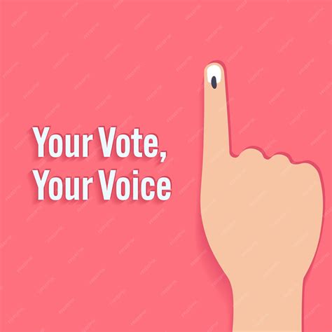 Premium Vector Your Vote Your Voice Text With Voting Sign On Hand