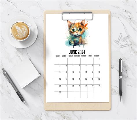 Cats And Kittens Calendar 2024 Printable Kelli Heloise