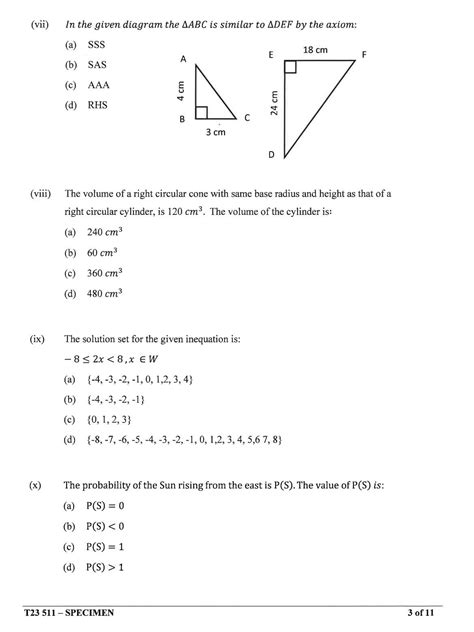 Icse Maths Specimen Paper Cisce Class Maths Sample Paper