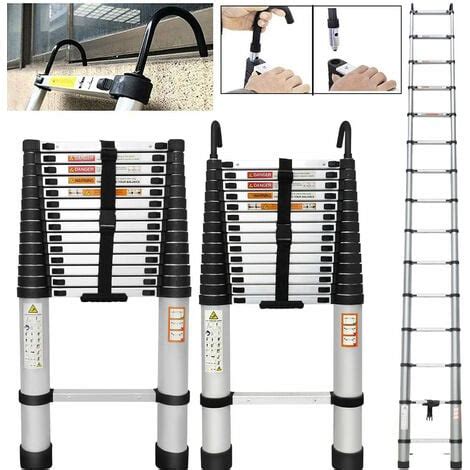 M Telescopic Ladder With Roof Hook Kit Aluminium Portable Multi