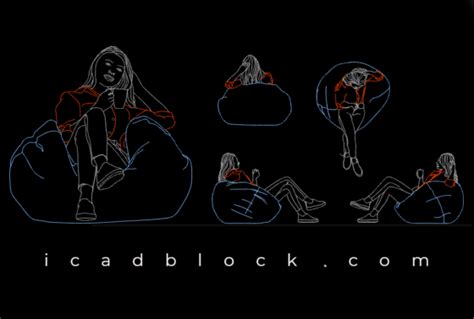 Bean Bag CAD Block Collection in AutoCAD - iCADBLOCK