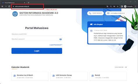 Panduan Siakad untuk Mahasiswa: Login - UNIVERSITAS MUHAMMADIYAH MADIUN