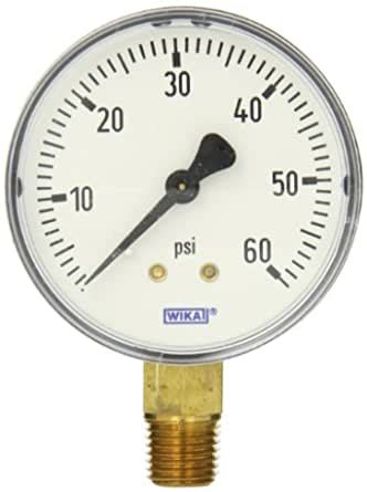 WIKA 4253124 Commercial Pressure Gauge Dry Filled Copper Alloy Wetted