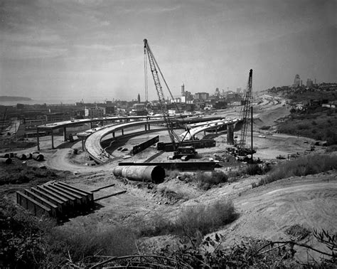 I-5 Construction Through Downtown Seattle in 1965 - As Seen From Beacon ...