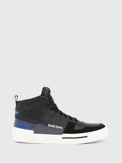 S Dese Mg Mid Man High Top Sneakers In Leather And Mesh Diesel