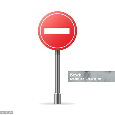 No Entry Traffic Sign Vector Eps10 Stock Illustration Download Image