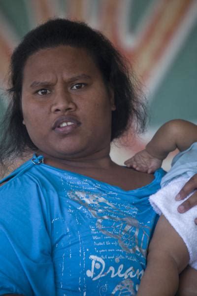 Nauruan Woman With Baby Nauruan People Nauru Travel Story And