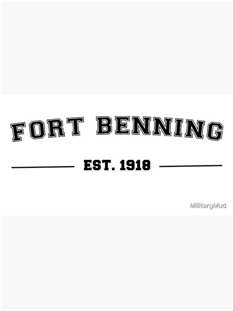 Fort Benning Varsity Font Poster For Sale By Militarymud Redbubble