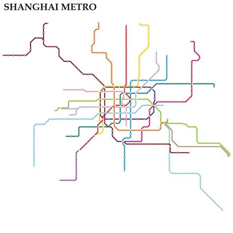 Karte Der U Bahn Von Shanghai Premium Vektor