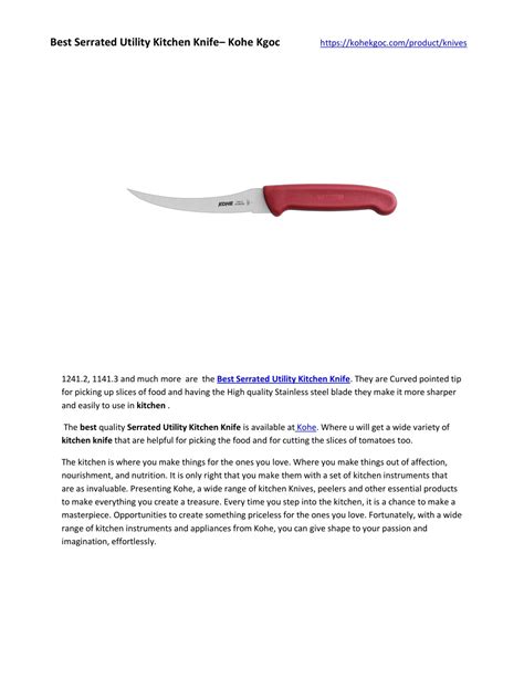 PPT Best Serrated Utility Kitchen Knife Kohe Kgoc PowerPoint