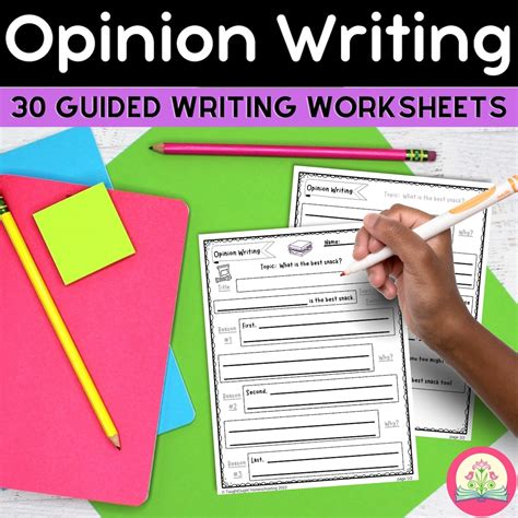 Opinion Paragraph Writing Worksheets And Self Guided Prompts 30 Printable Topics Etsy