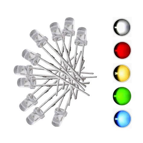 200Pcs 3mm Led Diode Clear Bright Multicolor Individual Light Emitting