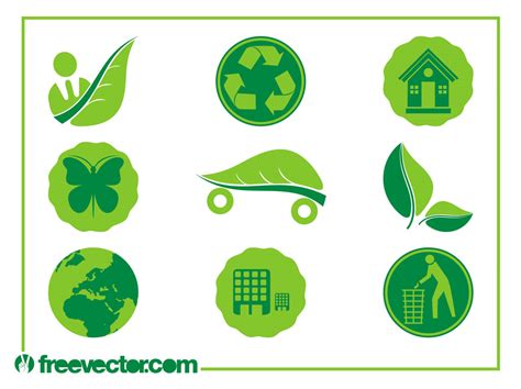 Ecology Icons Vectors Vector Art And Graphics