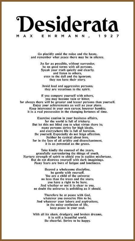 Desiderata Poem Printable Free USA Wholesale Oceanproperty Co Th