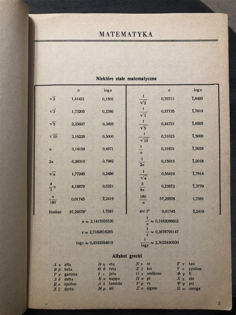 Tablice Matematyczne Fizyczne Chemiczne I Astronomiczne Bia Ystok