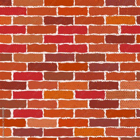 Cartoon Red Brick Wall Texture Or Background With Stains For Text