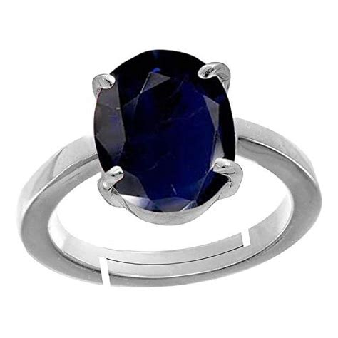 Blue Sapphire Neelam Ratti Crt Stone Panchdhatu Adjustable