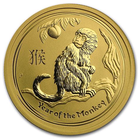 1 2 Oz Gold Coin Year Of The Monkey 2016 Bullion Mart