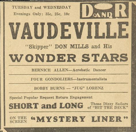 Vaudeville Acts The American Vaudeville Archive Special Collections